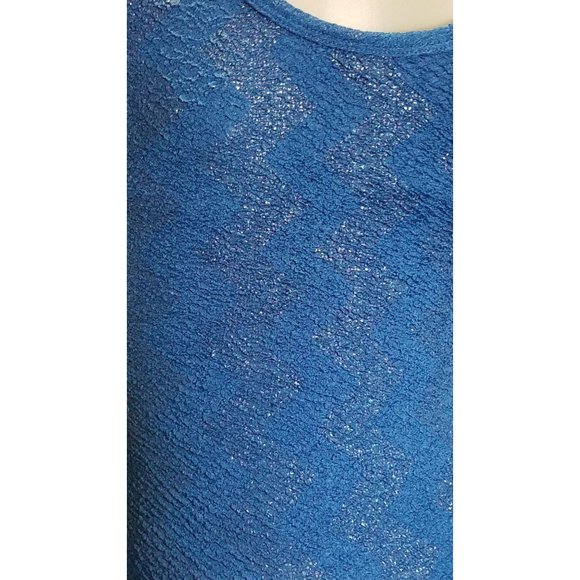 BKE Women's Small Tank Stretchy Blue Zig-Zag - Picture 6 of 10